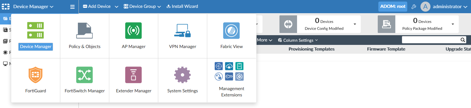Panes | FortiManager 7.2.3 | Fortinet Document Library