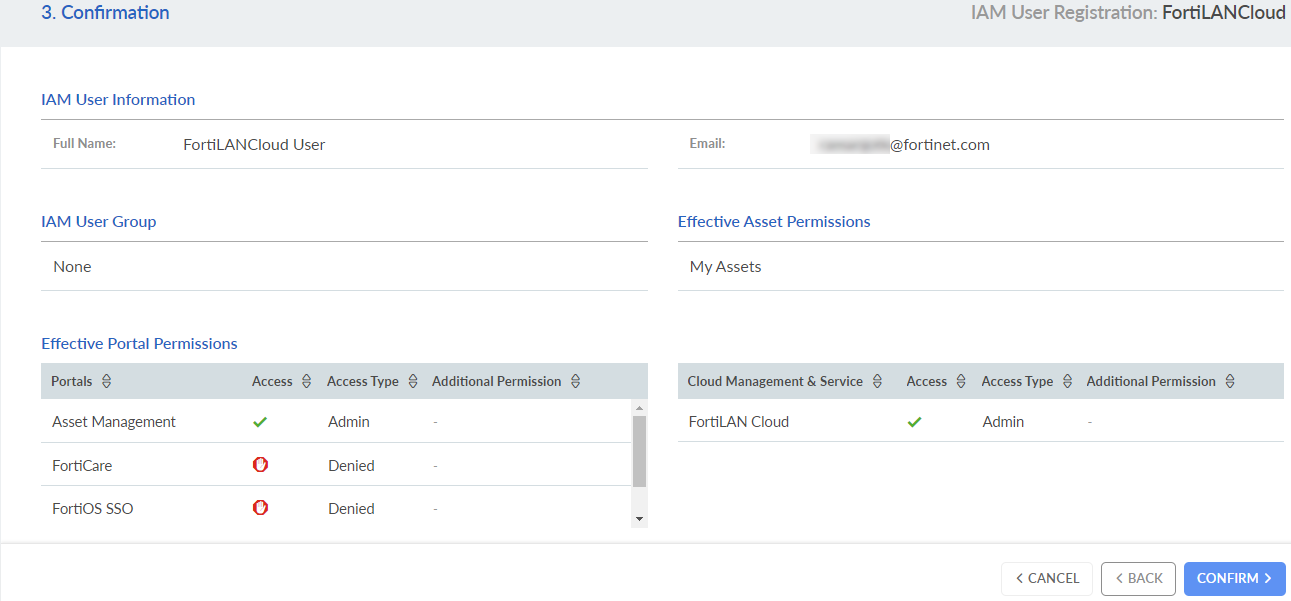 Adding IAM Users | FortiLAN Cloud 23.2.0
