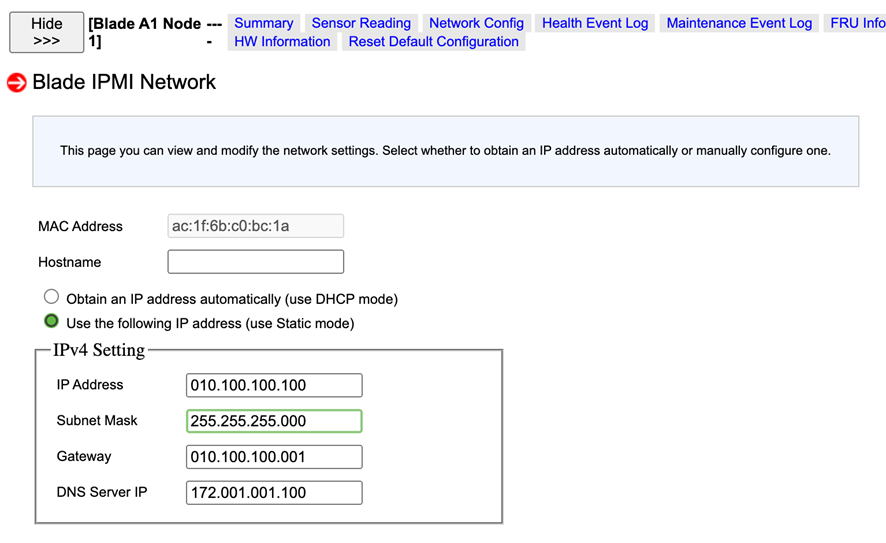 Blade Ip Configure the Blade Management Network | FortiAnalyzer BigData 7.6.0 ...