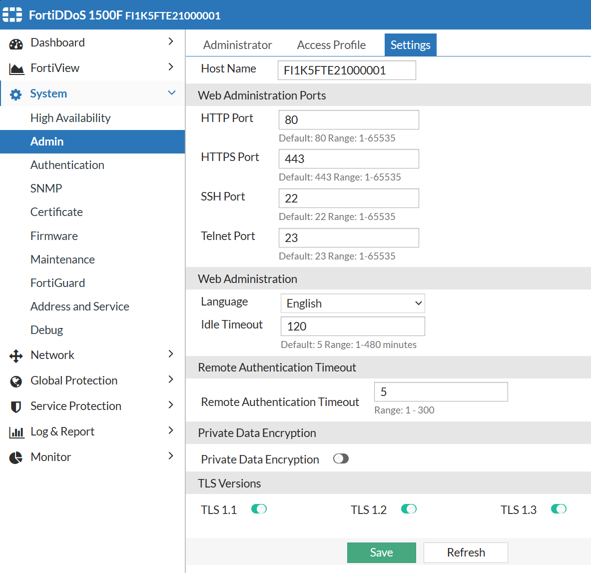 Managing administrator users | FortiDDoS-F 7.0.3 | Fortinet Document ...