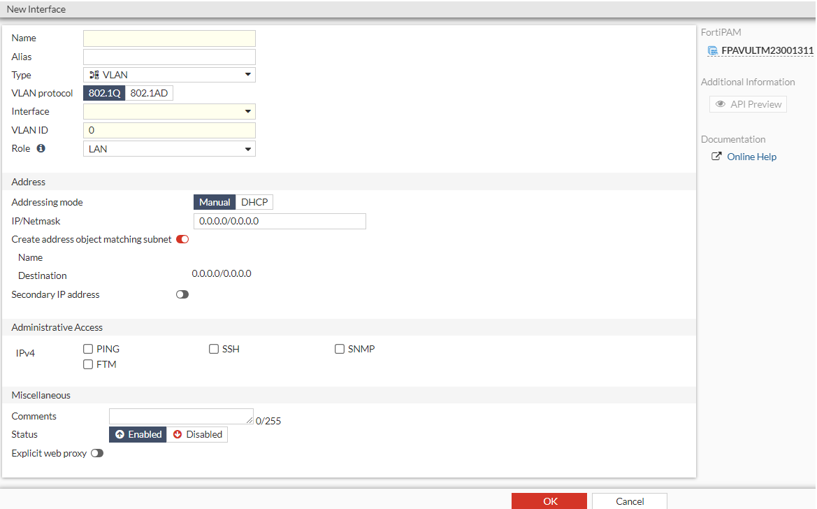 Creating an interface | FortiPAM 1.3.1 | Fortinet Document Library