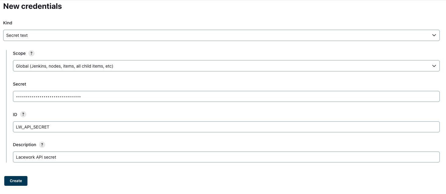 Add Secret Credential in Jenkins