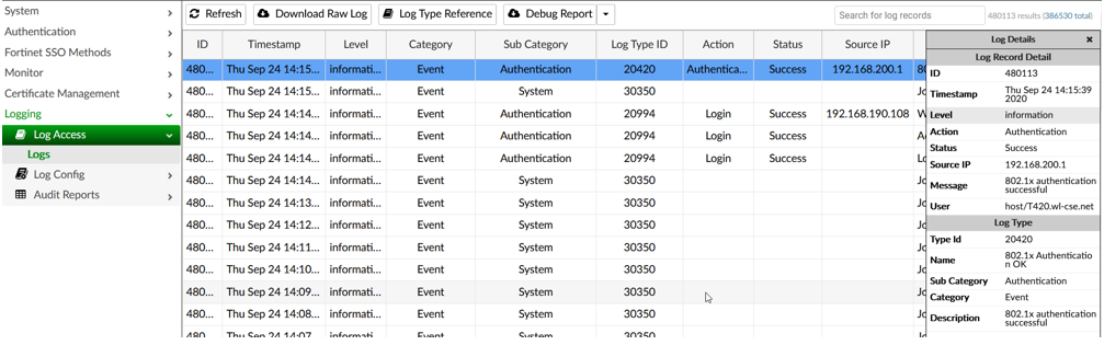 Results | FortiAuthenticator 6.6.0 | Fortinet Document Library
