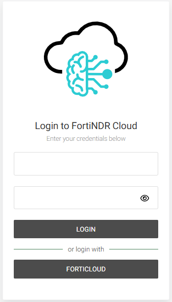 Forticlient Sign In Logging into the portal | FortiNDR Cloud 25.2.a | Fortinet Document Library