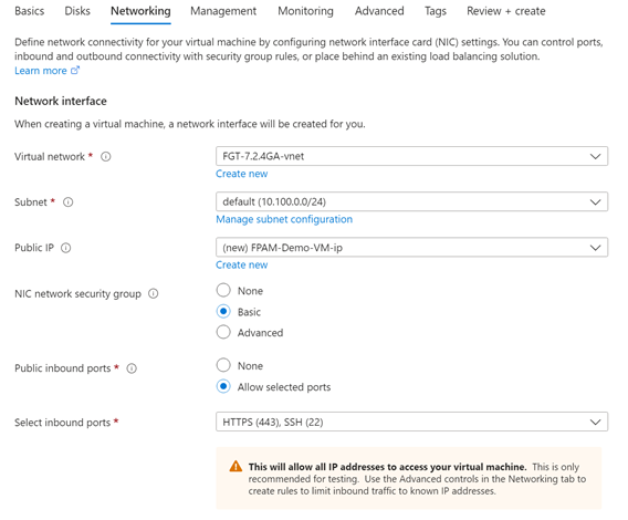 Deploying FortiPAM-VM on Azure from a VHD image file | FortiPAM Public ...