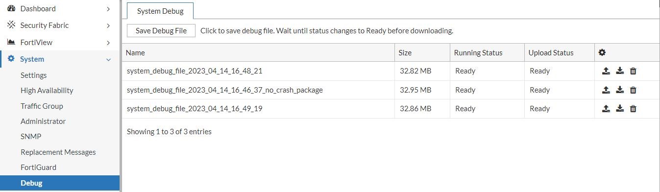 Debug | FortiADC 7.4.8 | Fortinet Document Library