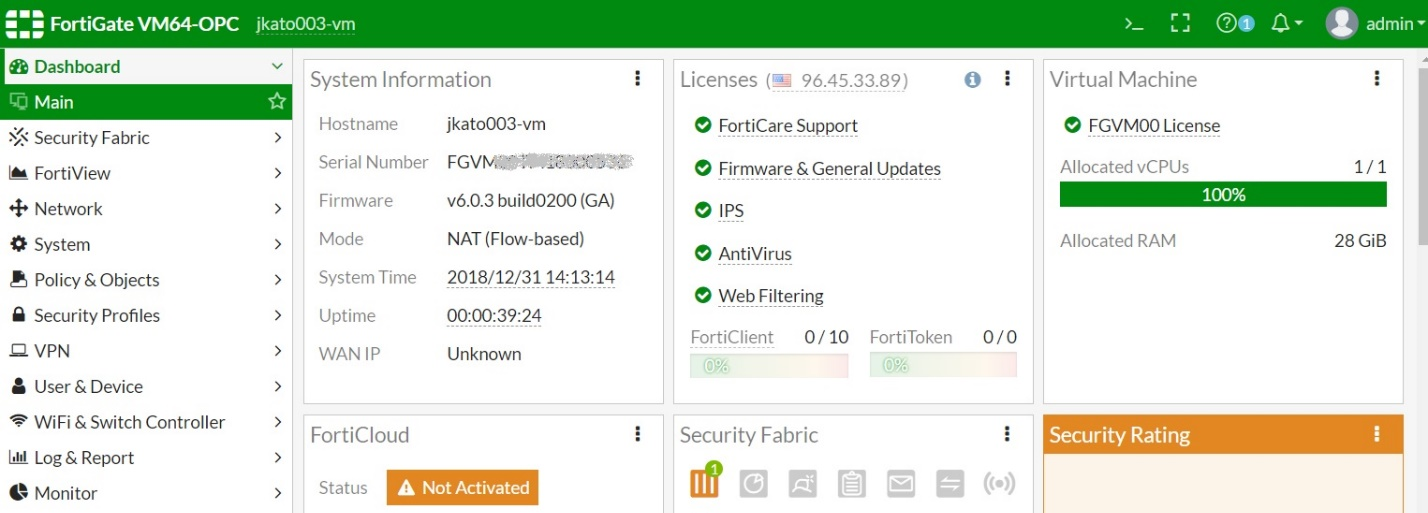 fortigate vm license registration