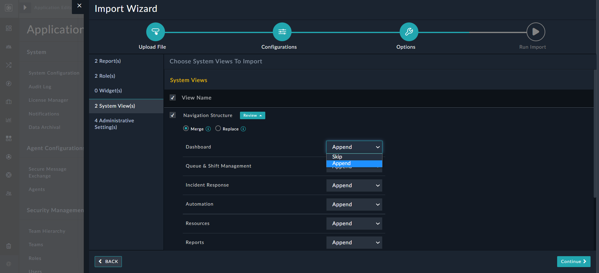 Import Wizard - Navigation Structure items - Append or Skip