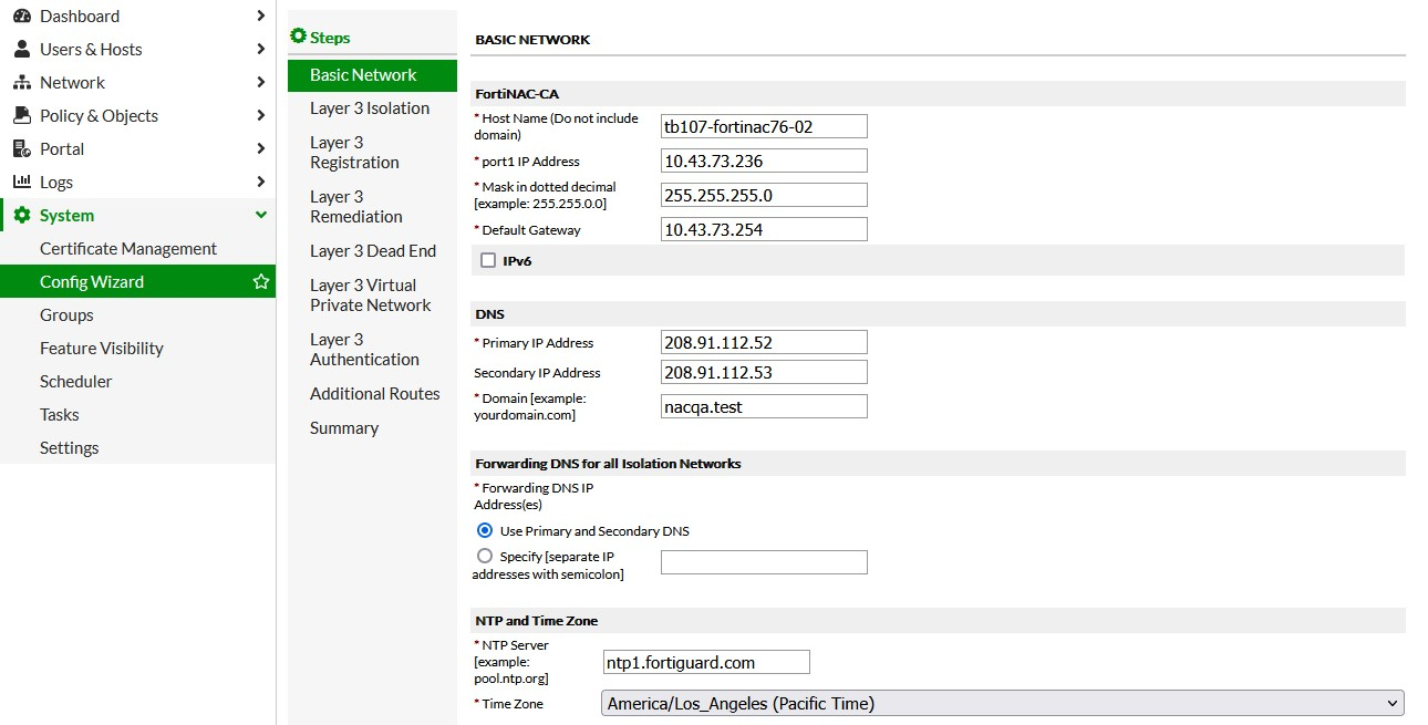 Navigating Config Wizard | FortiNAC-F 7.6.0 | Fortinet Document Library