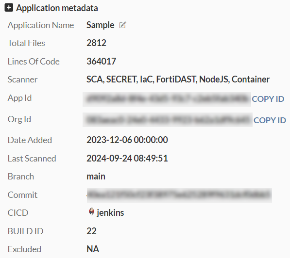 Viewing Application Details | FortiDevSec 24.3.0 | Fortinet Document ...