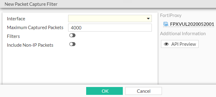 Create or edit a packet capture filter | FortiProxy 7.4.3 | Fortinet ...