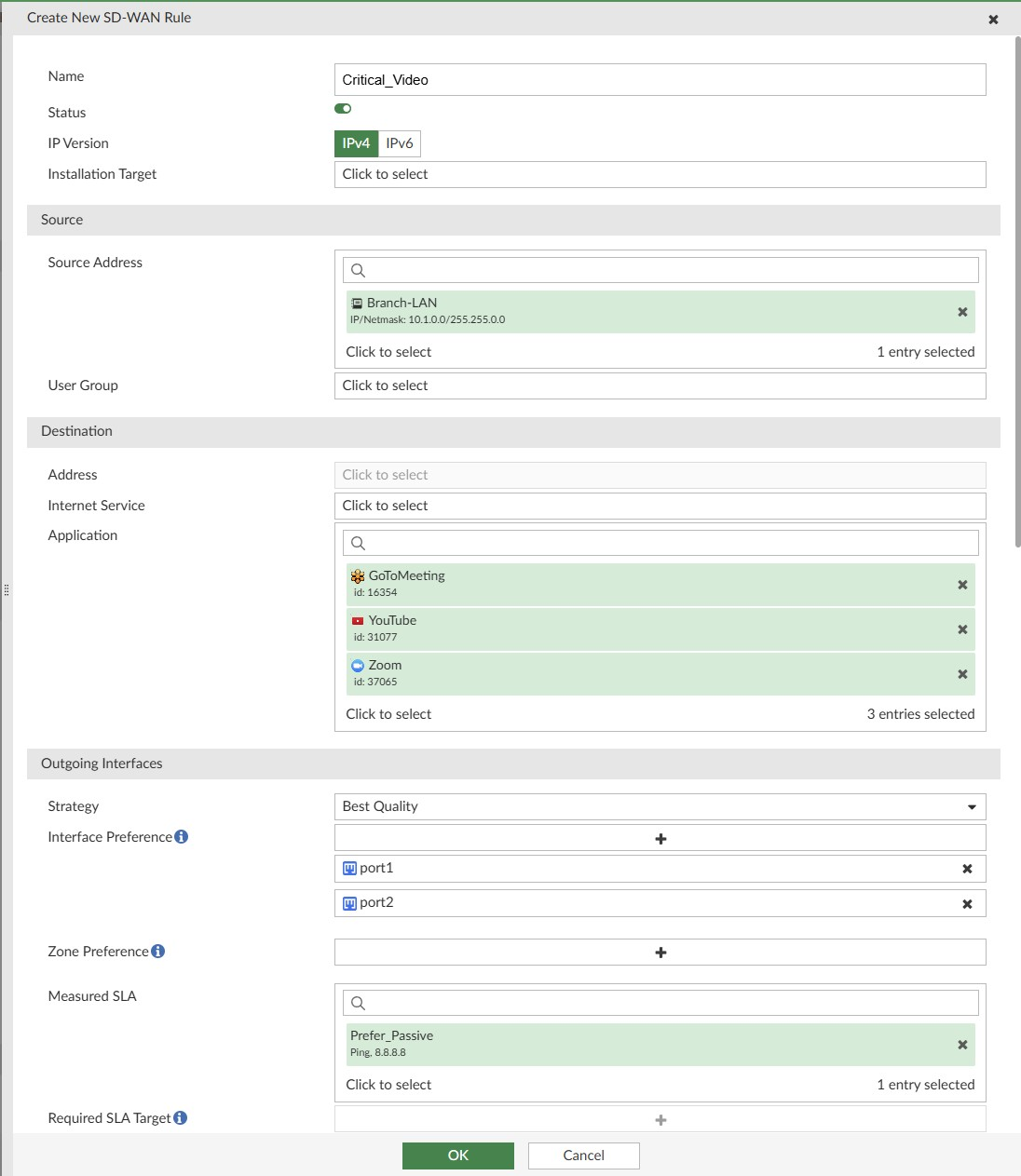 Create rule: Critical_Video | FortiManager 7.4.0 | Fortinet Document ...