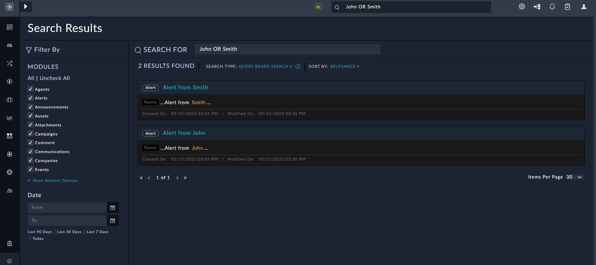 Advanced Search - Using the OR operator