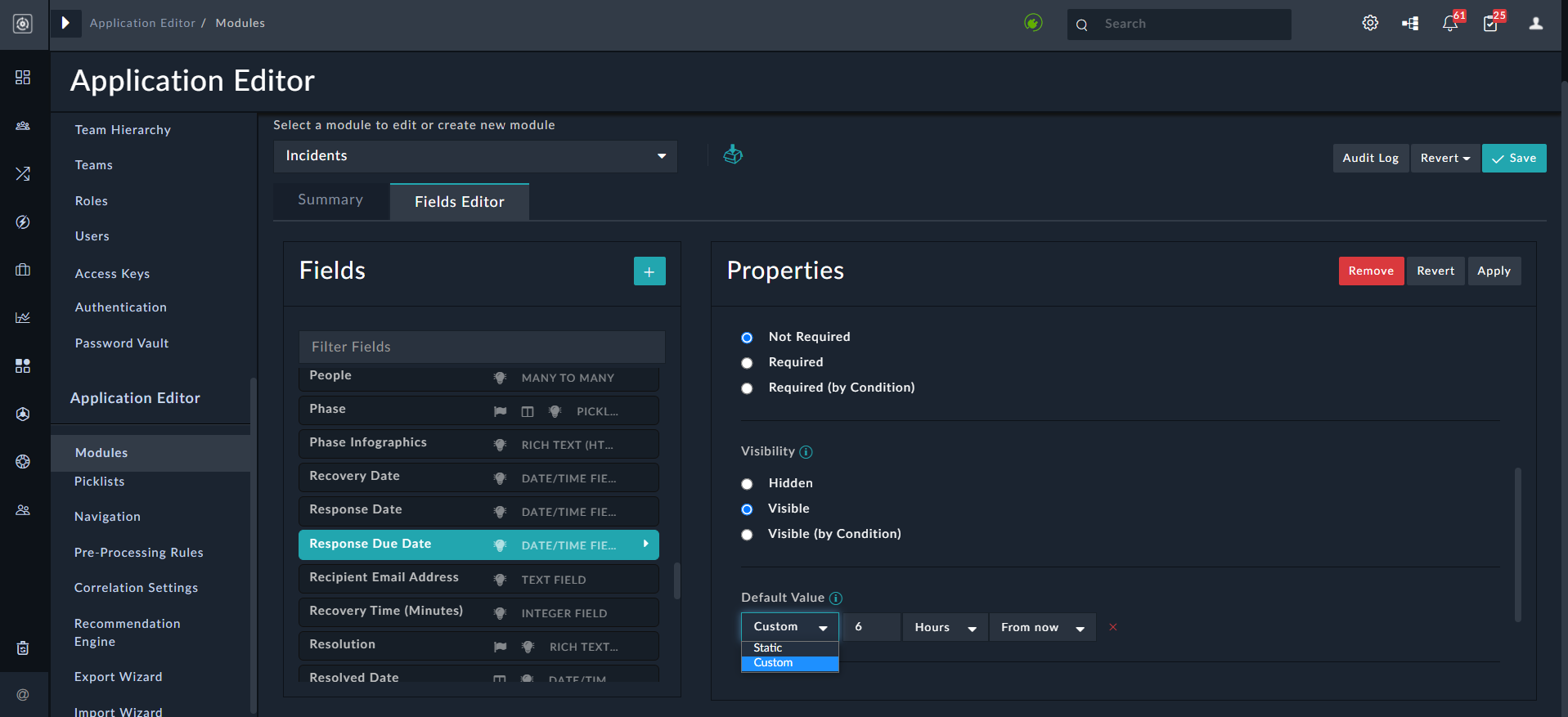Enhanced Default Value field for Date/Time field