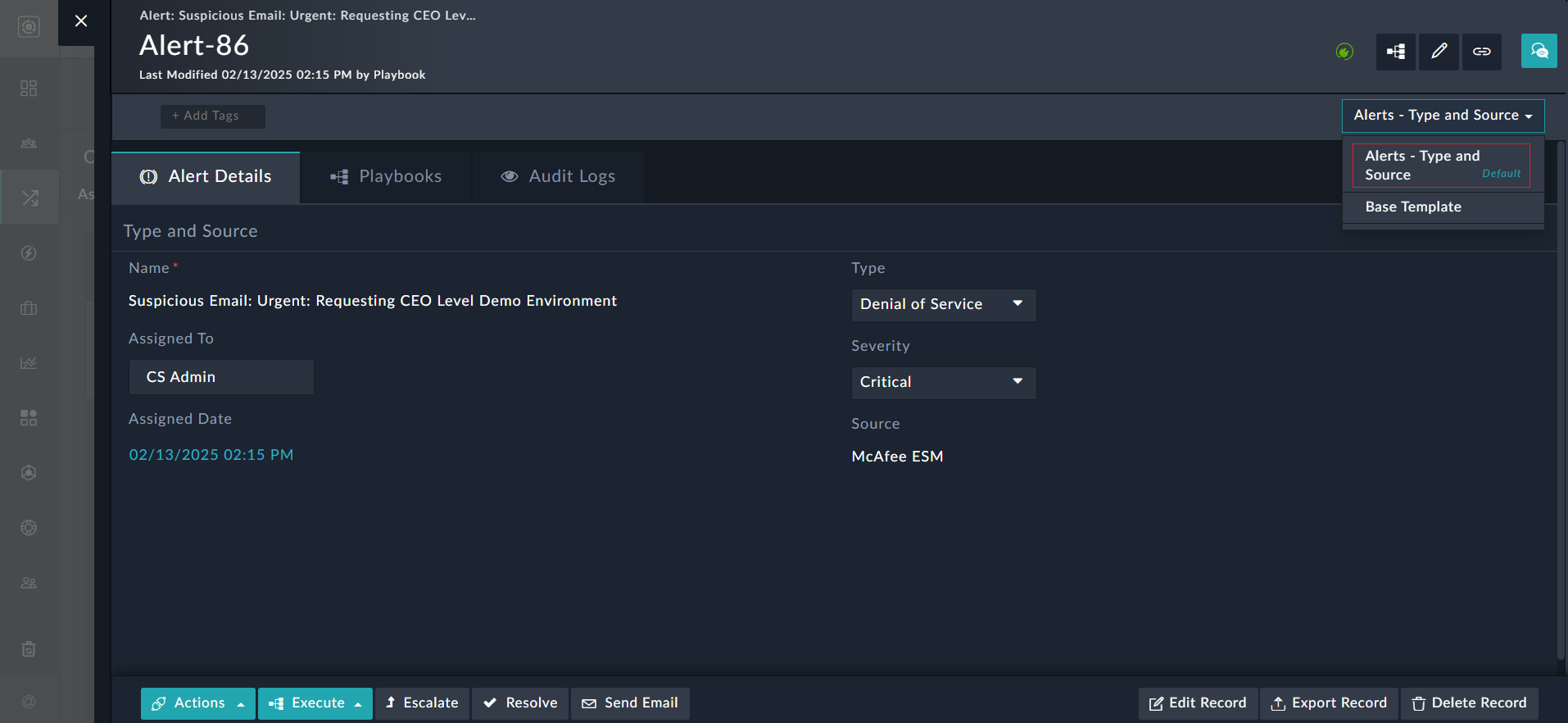 Detail view - New default template