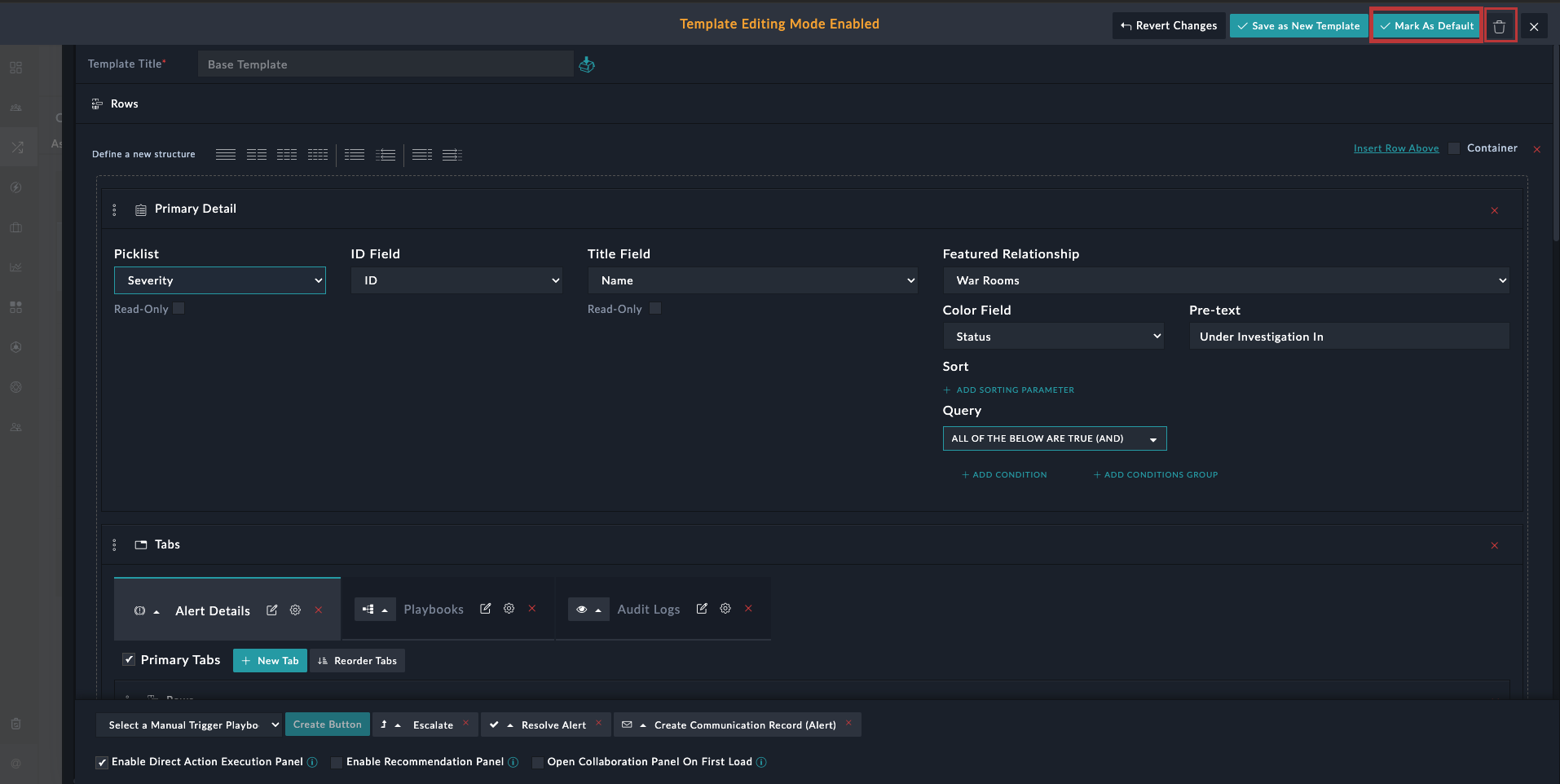 Save button disabled in case of templates from SPs