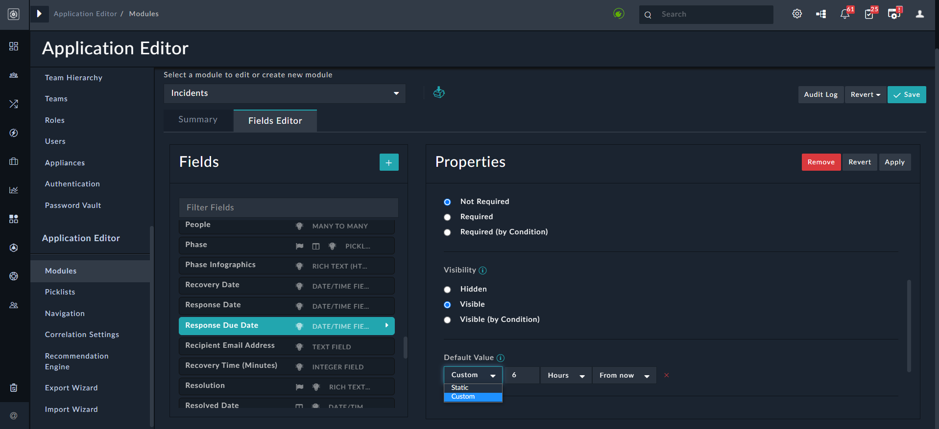 Enhanced Default Value field for Date/Time field