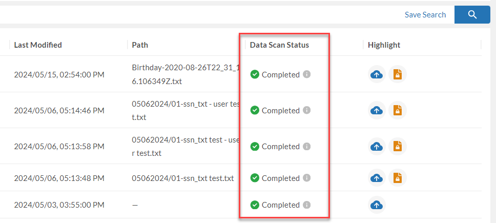 Dat Status Data Scan Status | FortiCASB 24.2.a | Fortinet Document Library