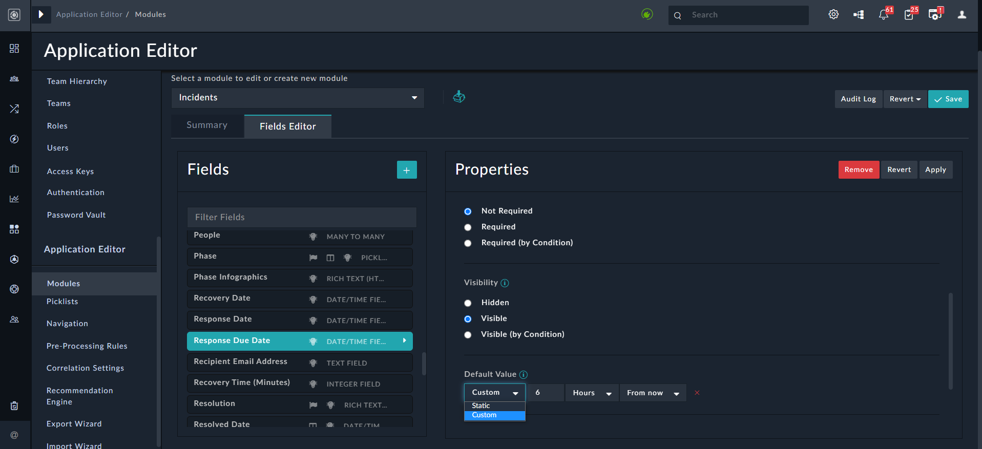 Enhanced Default Value field for Date/Time field