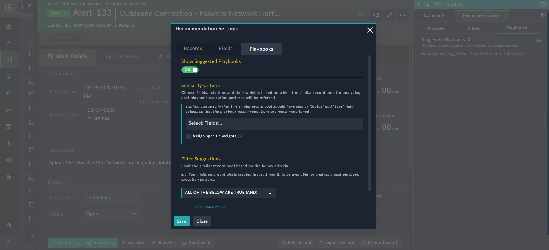 Enabling Playbook Suggestions