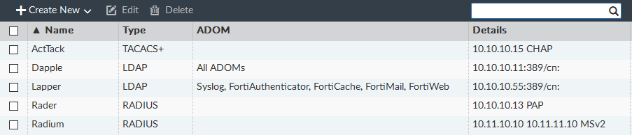 Managing remote authentication servers | FortiManager 7.6.3 | Fortinet ...