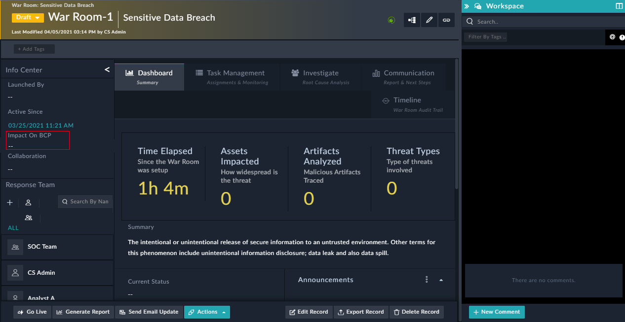 War Room Record with Edited SVT