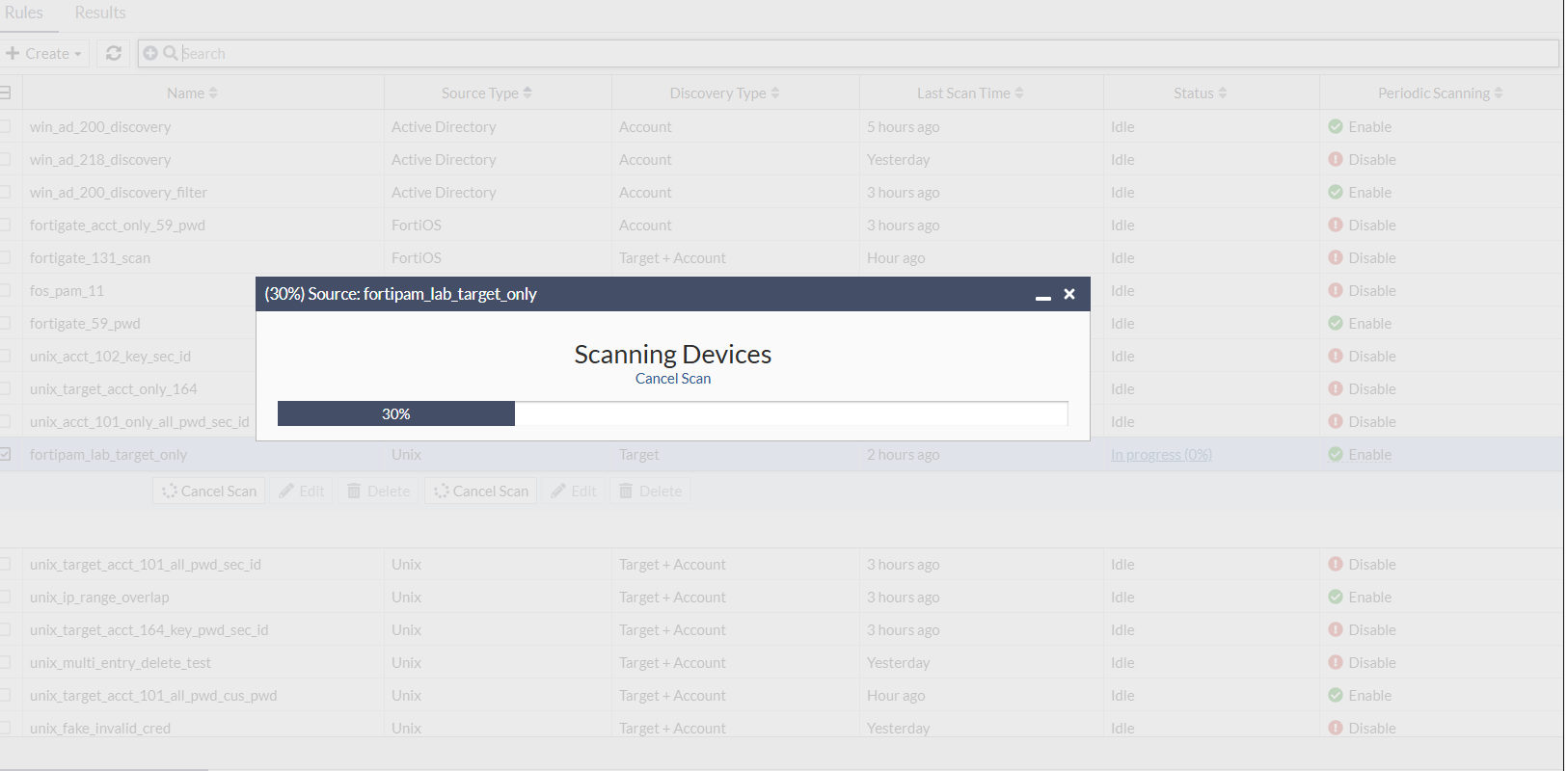 Creating discovery entry | FortiPAM 1.6.0 | Fortinet Document Library
