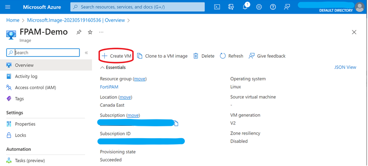 Installation on Azure | FortiPAM 1.6.0 | Fortinet Document Library