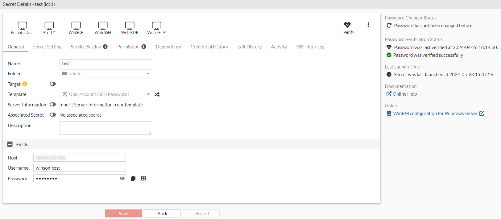 Verify password | FortiPAM 1.6.0 | Fortinet Document Library