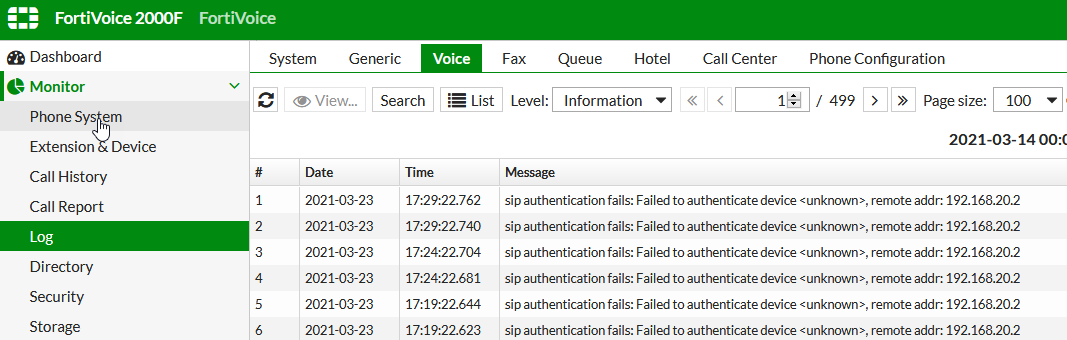 Detecting the security risks | FortiVoice 7.0.5 | Fortinet Document Library