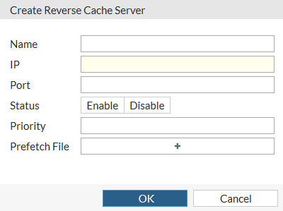 Create or edit a reverse cache server | FortiProxy 7.4.0