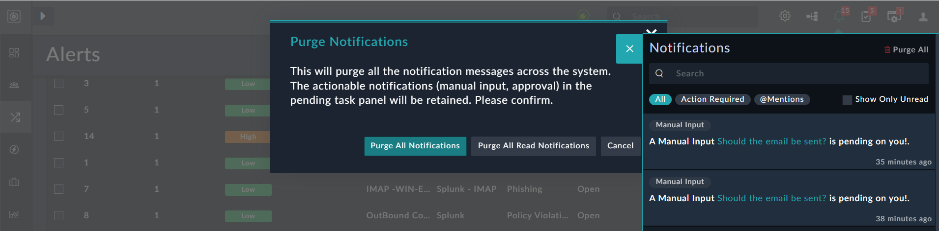 Purging all notifications