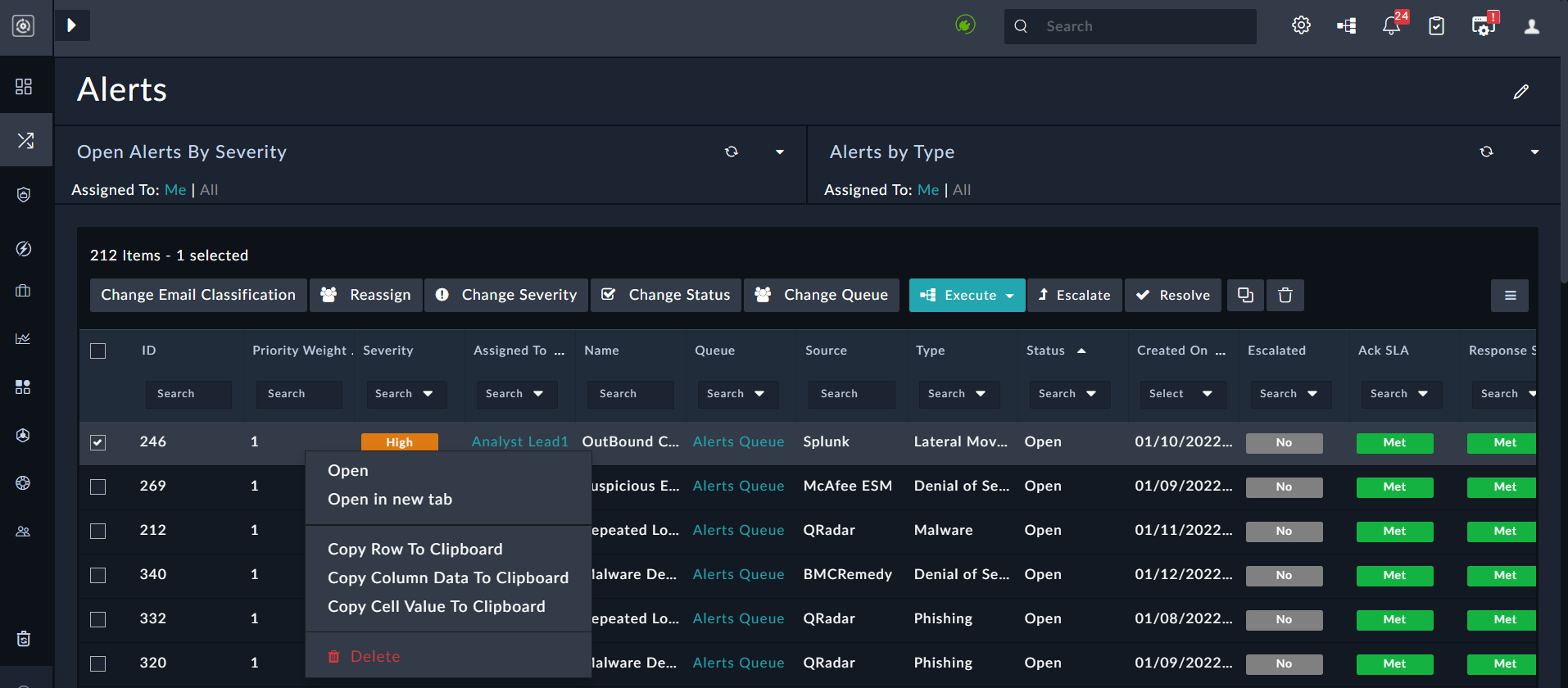 Context Menu items to copy data to the clipboard in the grid view