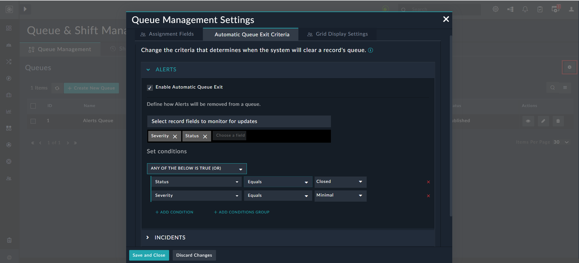 Global Queue Retention Settings Definition
