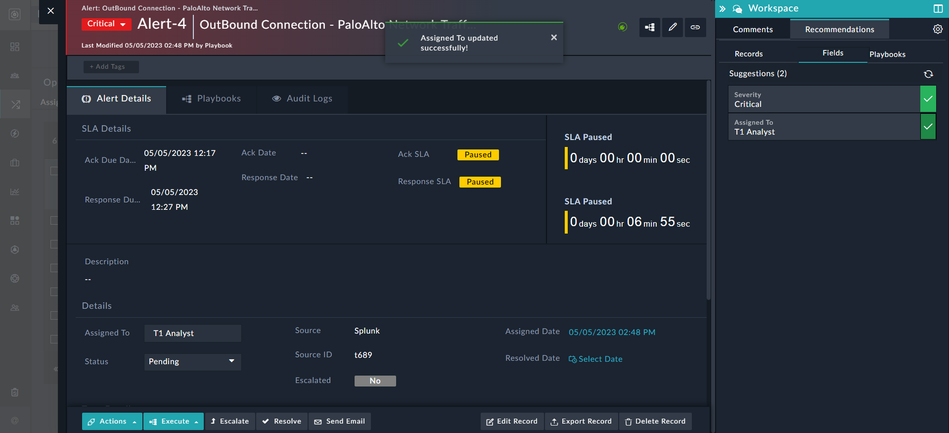 Using suggestions to add field values in a record