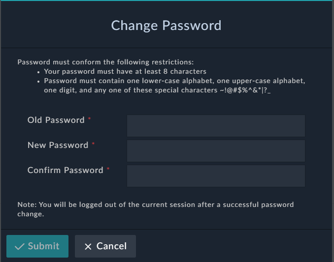Change Password Dialog