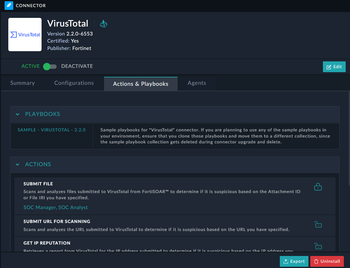 Connector Configuration - Roles Assigned