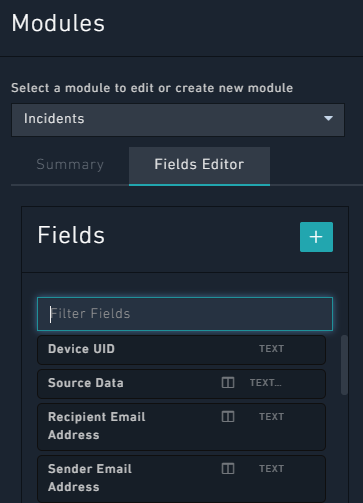 Defining the sequence of fields