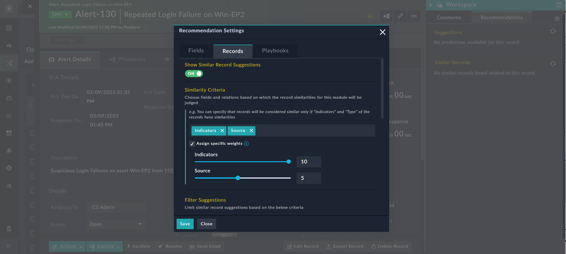Defining the Similarity Criteria