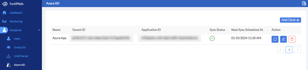 Azure AD Server | FortiPhish 24.3.0 | Fortinet Document Library