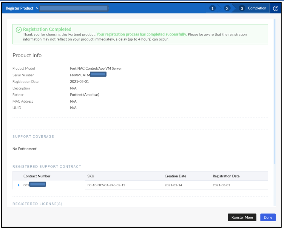 Register Perpetual Licenses | FortiNAC-F 7.6.0 | Fortinet Document Library