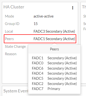 Monitoring an HA cluster | FortiADC 7.6.1 | Fortinet Document Library