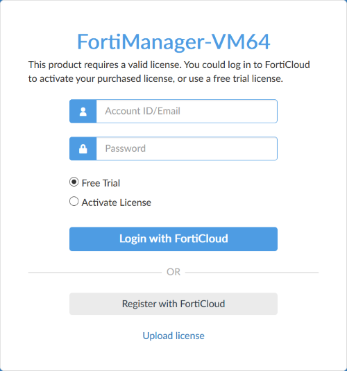 Activating VM licenses | FortiManager 7.2.9 | Fortinet Document Library