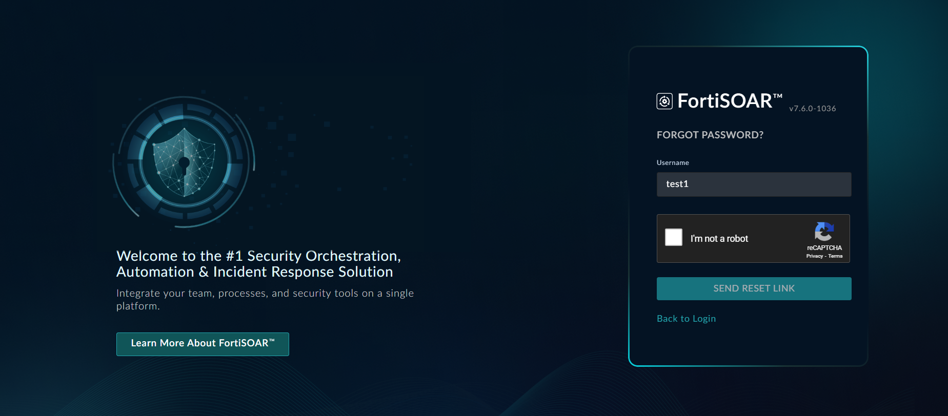 Forgot your Password screen