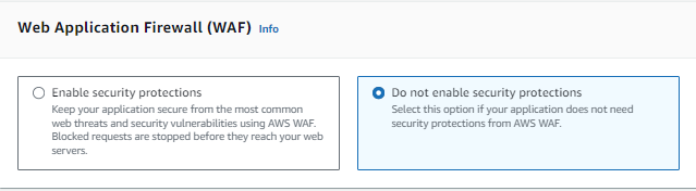 WAF options WAF options