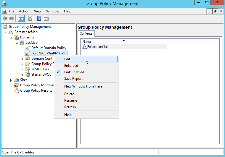 Create a Group Policy Object (GPO) | FortiNAC-F 7.6.0 | Fortinet ...